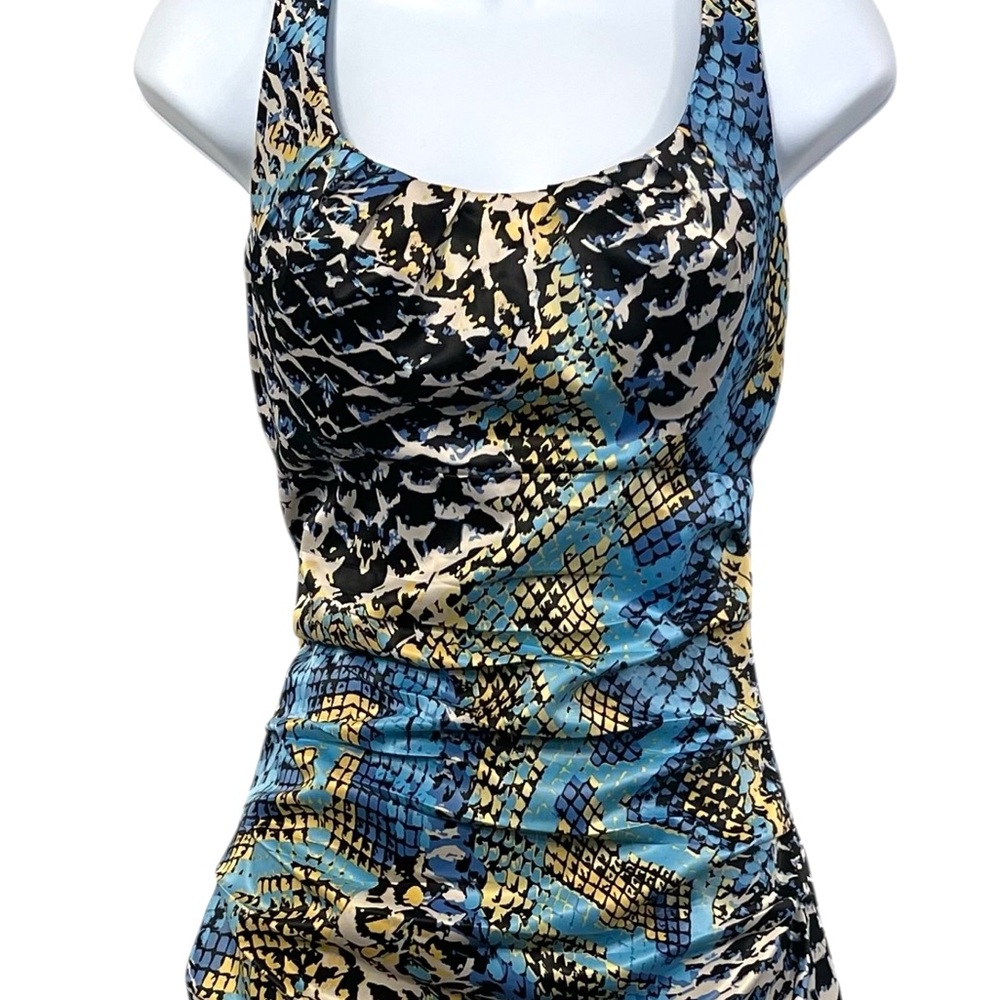 Signature by Sangria Snakeprint Ruched Dress - Picture 9 of 9